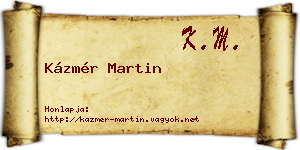 Kázmér Martin névjegykártya